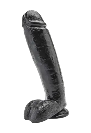 Duże dildo w kolorze czarnym, wytrzymałe - 28 cm