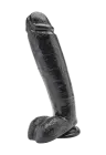 Duże dildo w kolorze czarnym, wytrzymałe - 28 cm