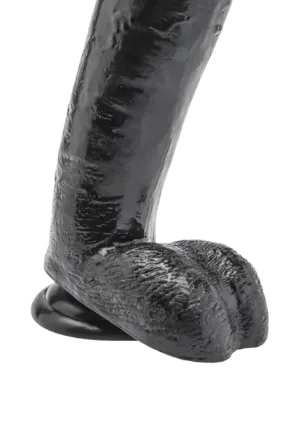 Duże dildo w kolorze czarnym, wytrzymałe - 28 cm