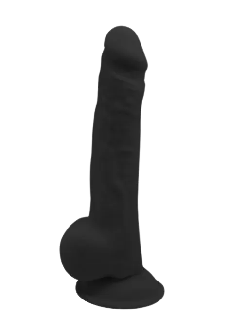 Termoaktywne dildo w kolorze czarnym - 24 cm