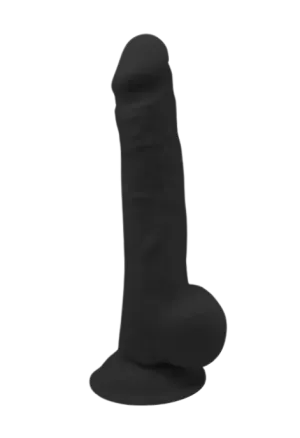 Termoaktywne dildo w kolorze czarnym - 24 cm