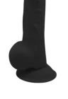 Termoaktywne dildo w kolorze czarnym - 24 cm