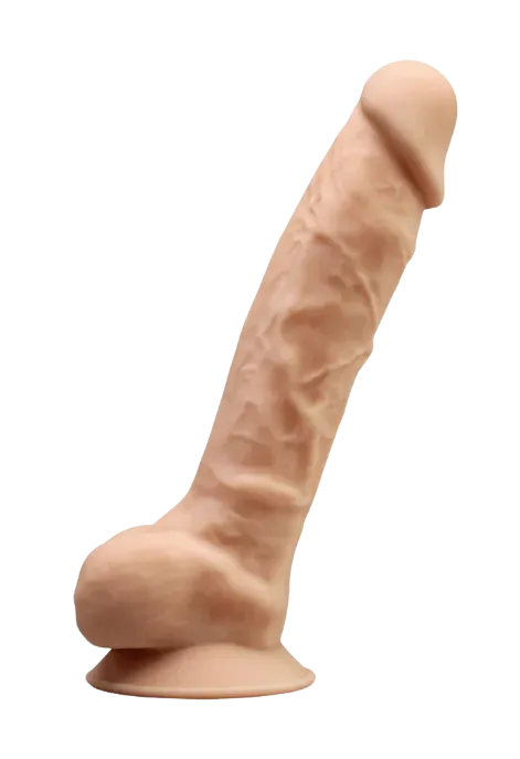 Dildo termoaktywne z jądrami - 20 cm