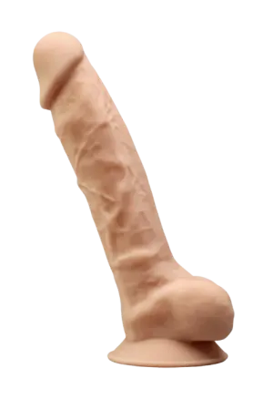 Dildo termoaktywne z jądrami - 20 cm