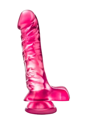 Żelowe, różowe dildo z jądrami - 24 cm