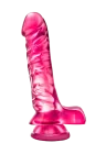 Żelowe, różowe dildo z jądrami - 24 cm