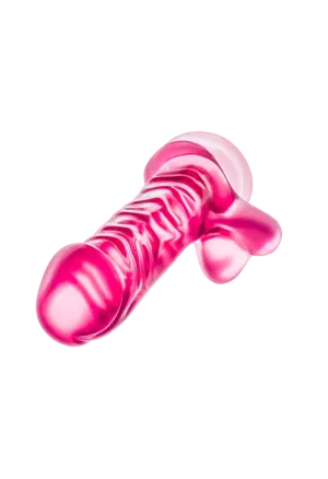 Żelowe, różowe dildo z jądrami - 24 cm