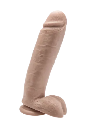 Duże dildo z jądrami, na przyssawce - 25,5 cm