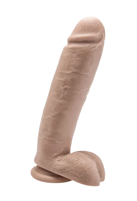 Duże dildo z jądrami, na przyssawce - 25,5 cm