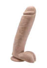 Duże dildo z jądrami, na przyssawce - 25,5 cm