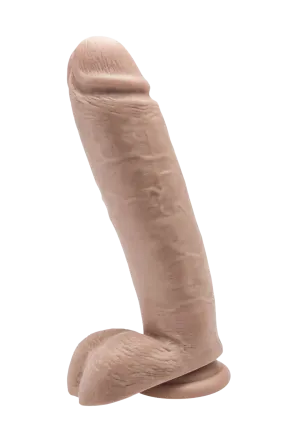 Duże dildo z jądrami, na przyssawce - 25,5 cm