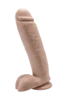 Duże dildo z jądrami, na przyssawce - 25,5 cm