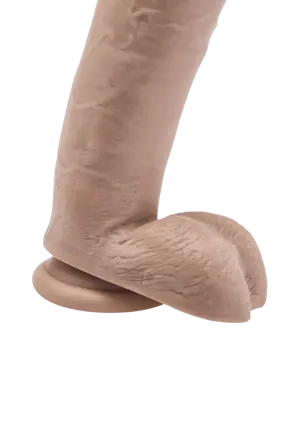 Duże dildo z jądrami, na przyssawce - 25,5 cm