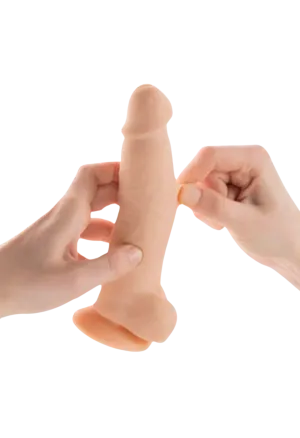 Realistyczne dildo z jądrami i przyssawką - 18 cm