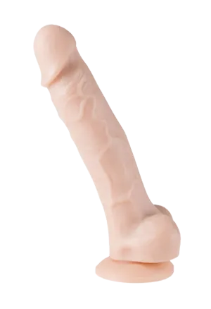 Realistyczne dildo z jądrami i przyssawką - 18 cm