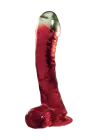 Zakrzywione czerwone dildo z przyssawką - 16,5 cm