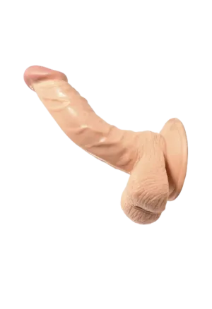 Zakrzywione, cieliste dildo z przyssawką - 16,5 cm