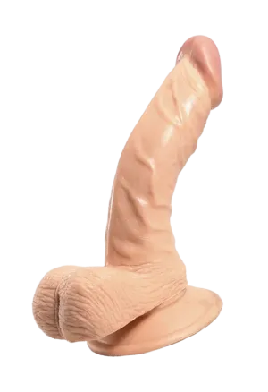 Zakrzywione, cieliste dildo z przyssawką - 16,5 cm