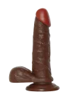 Dildo z jądrami i przyssawką - 19 cm