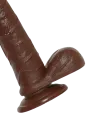 Żylaste, brązowe dildo z jądrami - 21,5 cm