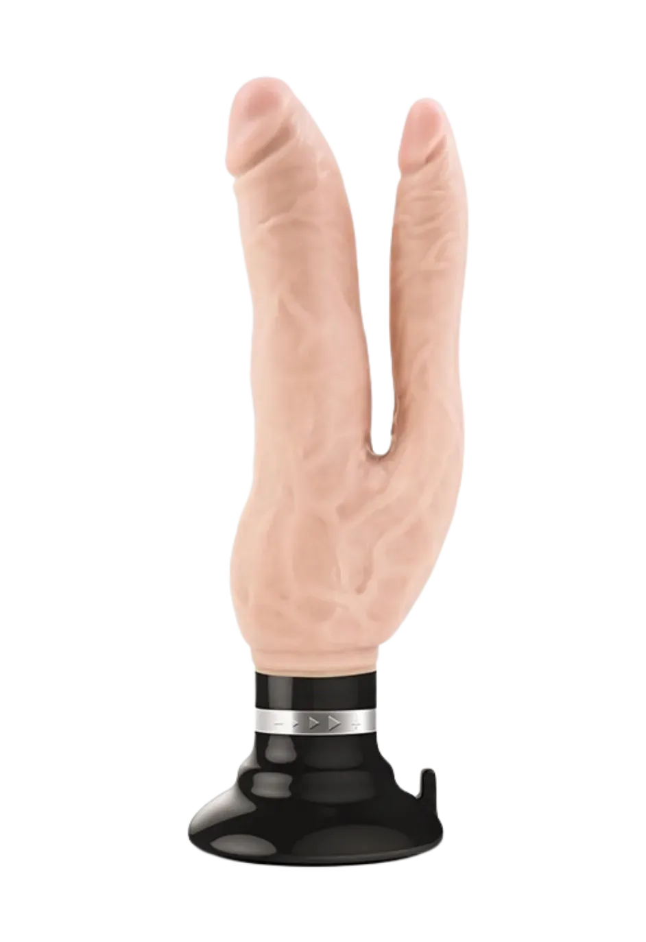 Podwójne dildo wibrujące analno-waginalne na przyssawce Podwójne dildo wibrujące analno-waginalne na przyssawce