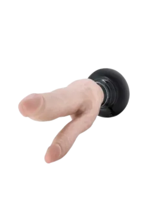Podwójne dildo wibrujące analno-waginalne na przyssawce