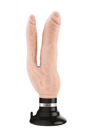 Podwójne dildo wibrujące analno-waginalne na przyssawce