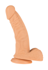 Dildo z przyssawką i wibracjami z silikonu medycznego - 22 cm