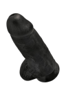 Dildo w kolorze czarnym z realistyczną fakturą żył