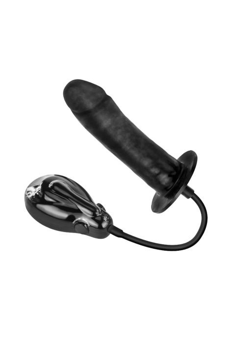 Czarne, pompowane dildo z wibracjami