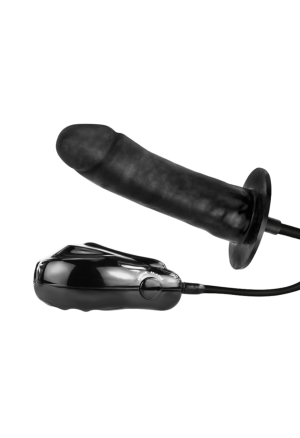 Czarne, pompowane dildo z wibracjami