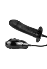 Czarne, pompowane dildo z wibracjami