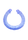 Podwójne dildo żelowe w jasnoniebieskim kolorze - 44 cm