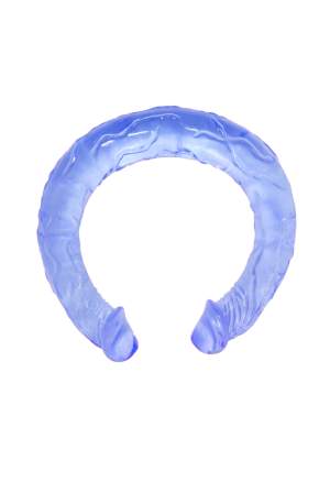 Podwójne dildo żelowe w jasnoniebieskim kolorze - 44 cm