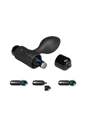 Plug analny z  wibracjami w kolorze czarnym
