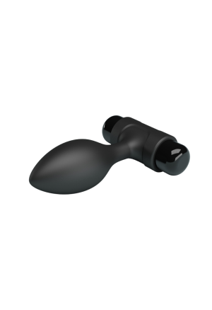 Plug analny z  wibracjami w kolorze czarnym