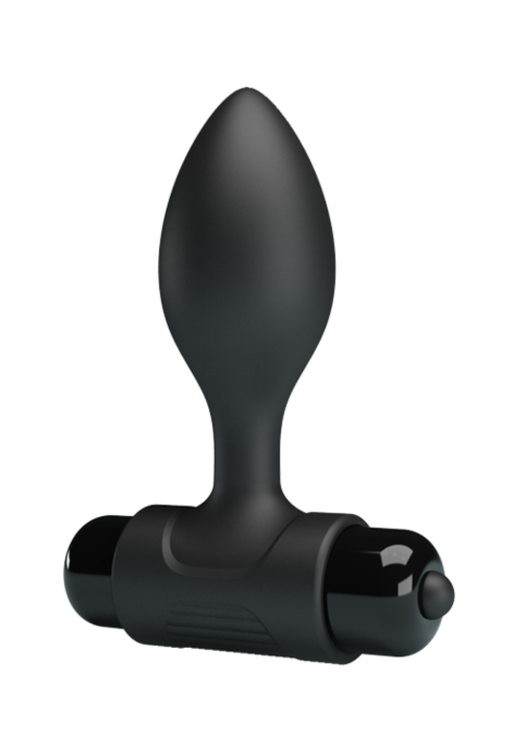 Plug analny z  wibracjami w kolorze czarnym