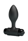 Plug analny z  wibracjami w kolorze czarnym