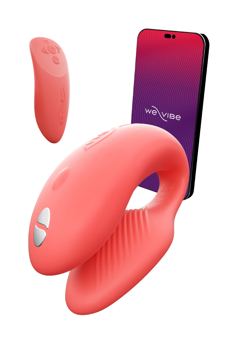 Pomarańczowy wibrator dla par sterowany aplikacją mobilną - We-Vibe Chorus