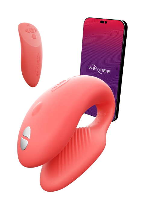 Pomarańczowy wibrator dla par sterowany aplikacją mobilną - We-Vibe Chorus