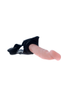 Realistyczny, pusty strap on z wibracjami - wydłuża o 7cm