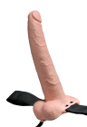 Cielisty, pusty strap-on z wibracjami 25,4 cm