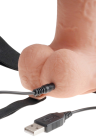 Cielisty, pusty strap-on z wibracjami 25,4 cm