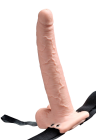 Cielisty, pusty strap-on z wibracjami 25,4 cm
