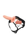 Wibrujący strap-on pusty w środku - długość 20,5 cm