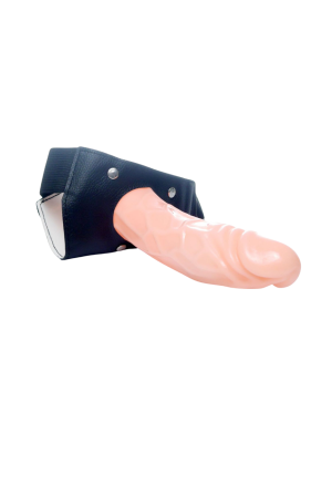 Bardzo miękki strap on pusty w środku - przedłuża penisa o 8 cm