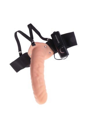 Pusty strap-on z wibracjami, realistyczna proteza - 20 cm