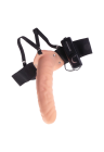 Pusty strap-on z wibracjami, realistyczna proteza - 20 cm