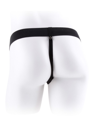 Pusty w środku, realistyczny strap-on z jądrami - 24 cm