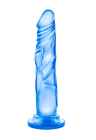Niebieskie dildo bez jąder z przyssawką, długość: 17 cm